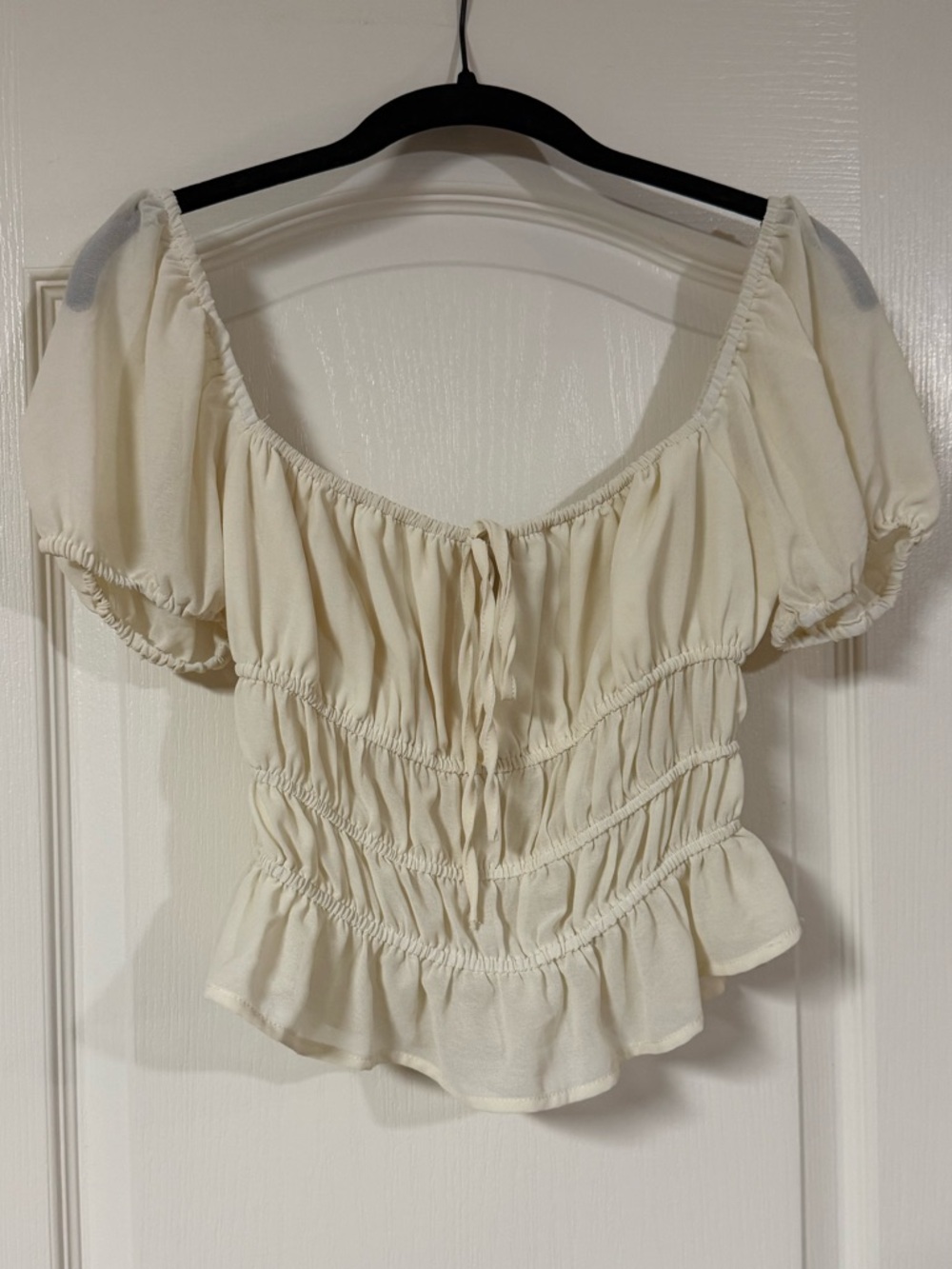 EUC Peasant Smocked Short-Sleeve Top